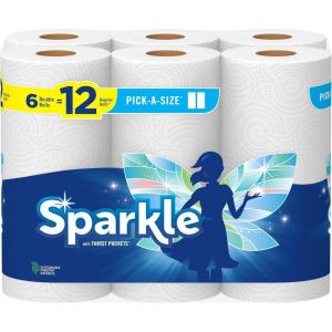 imageSparkle PickASize Paper Towels 24 Double Rolls  48 Regular Rolls Everyday Value Paper Towel with Full and Half Sheets110 sheet 6 Packs