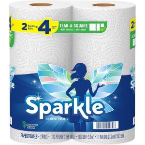 imageSparkle PickASize Paper Towels 24 Double Rolls  48 Regular Rolls Everyday Value Paper Towel with Full and Half Sheets110 sheet Pack of 2