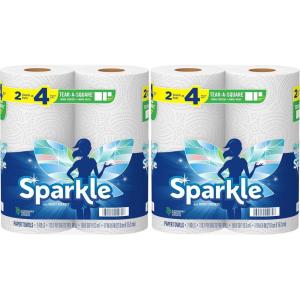 imageSparkle PickASize Paper Towels 24 Double Rolls  48 Regular Rolls Everyday Value Paper Towel with Full and Half Sheets110 sheet Pack of 4