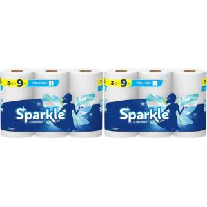 imageSparkle PickASize Paper Towels 3 Triple Rolls  9 Regular Rolls Everyday Value Paper Towel With Full And Half Sheets126 sheet Pack of 6