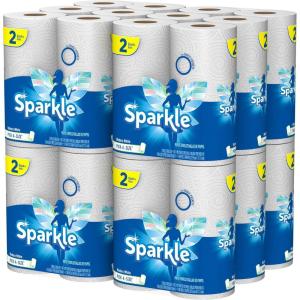 imageSparkle PickASize Paper Towels Spirited Prints 2 Double Rolls Strong 2 Ply Towels for Kitchen Cleanup and Everyday Messes2 Count Pack of 24